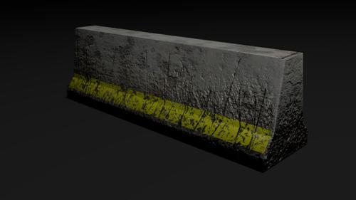 Low Poly Worn Construction Barrier  preview image